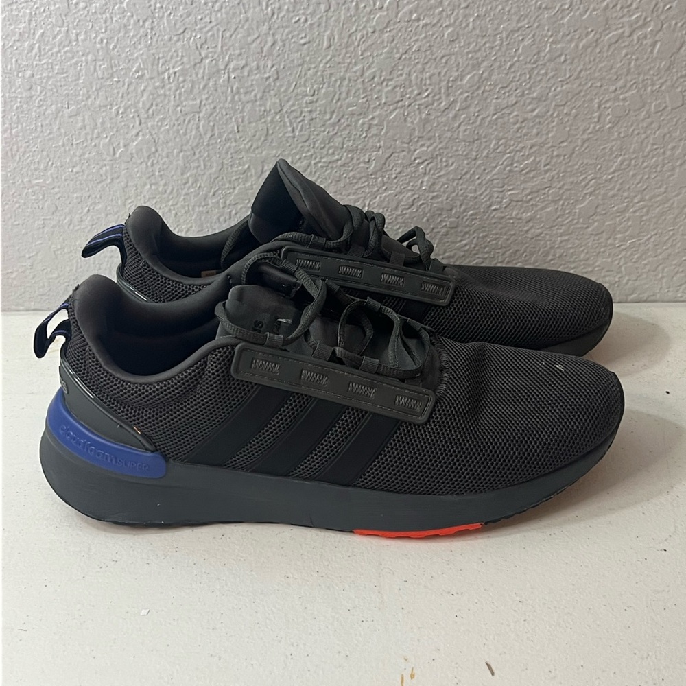Adidas Men's Black and Blue Sneakers